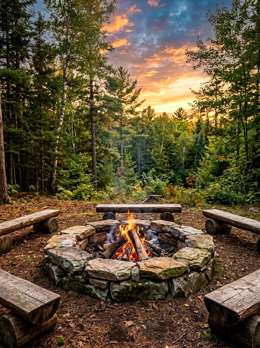 Flagstone fire ring - 30 diy style fire pit ideas