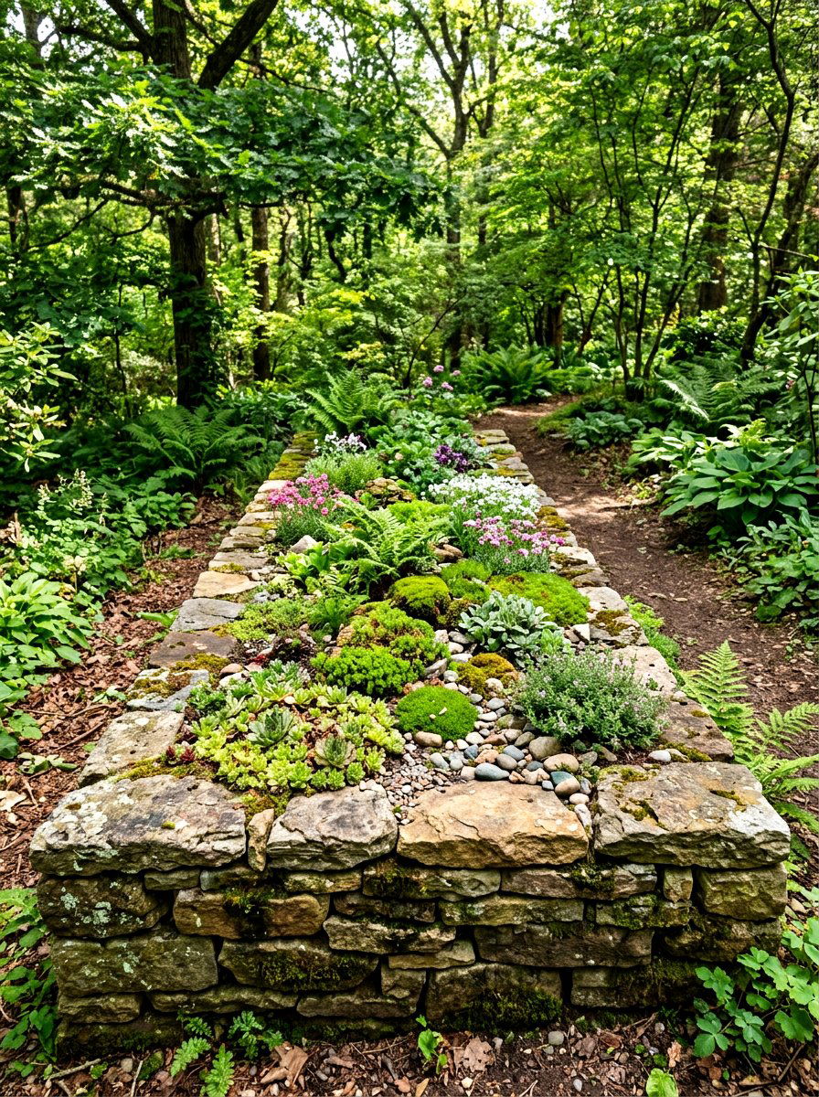 Flagstone garden bed - 30 narrow raised bed ideas