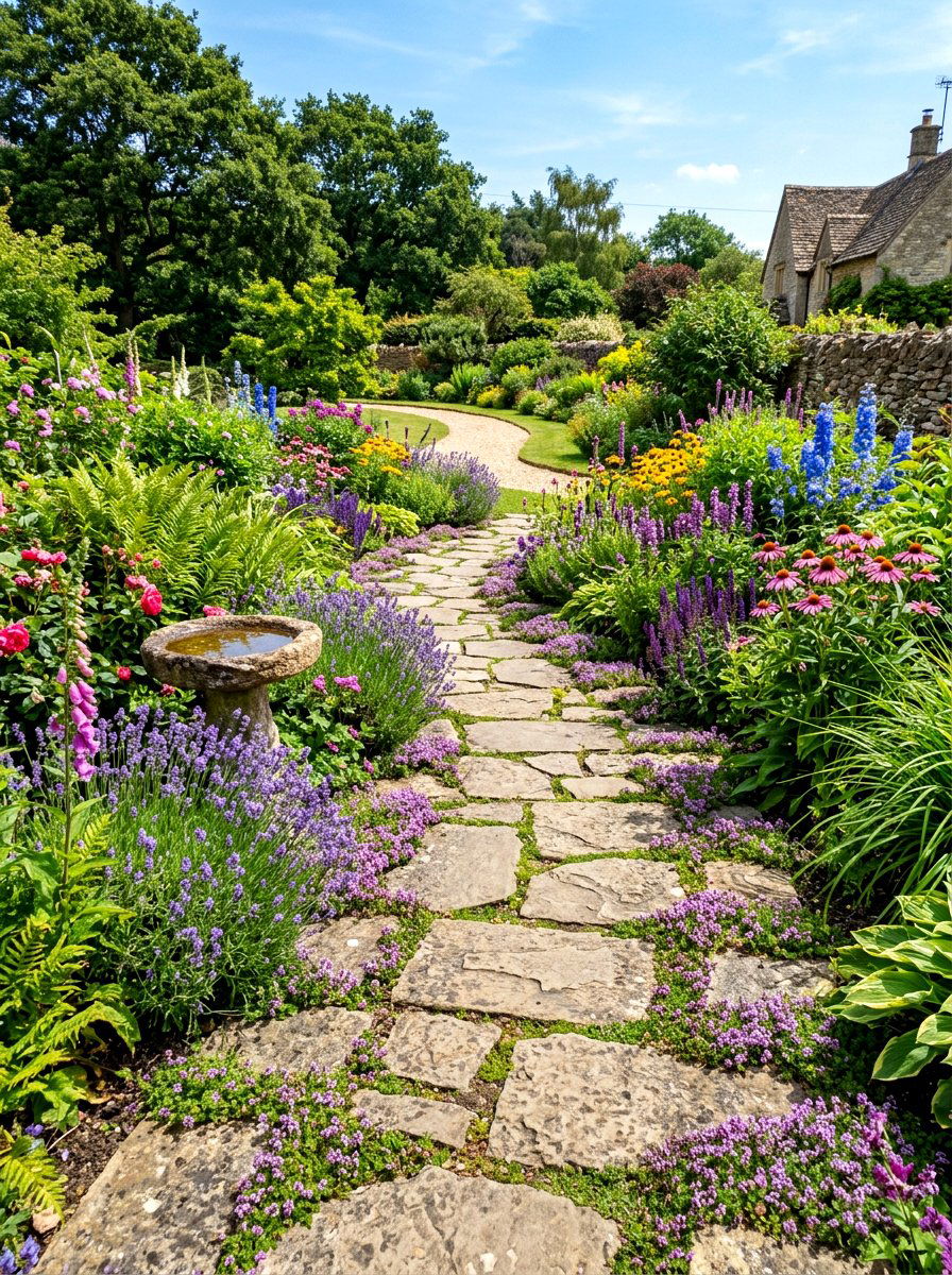 Flagstone path garden - 30 backyard destination ideas