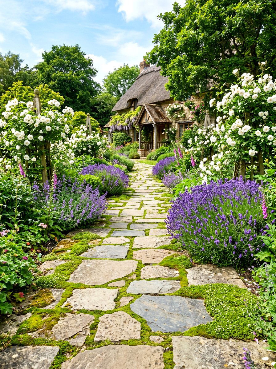 Flagstone walkway - 30 front yard pathway ideas