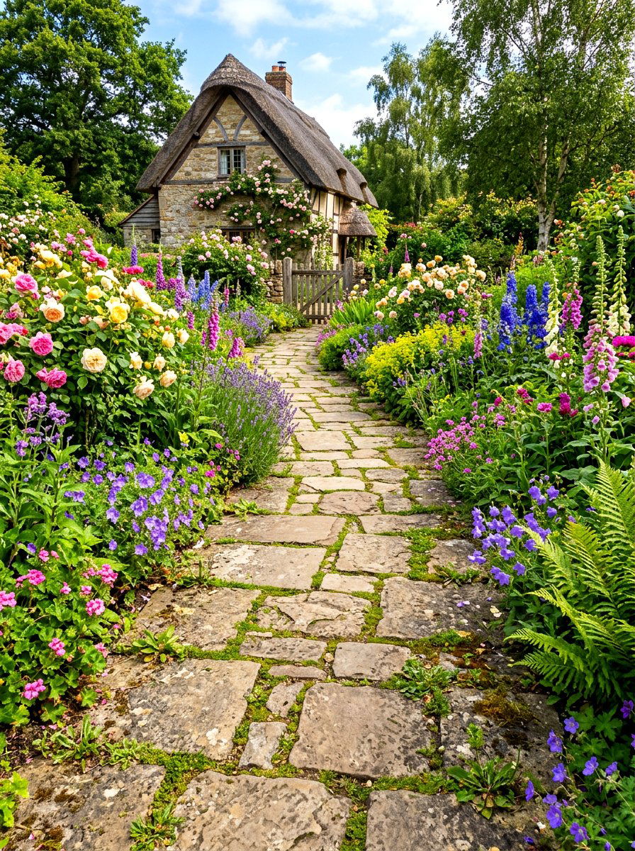 Flagstone walkway - 30 garden rock ideas