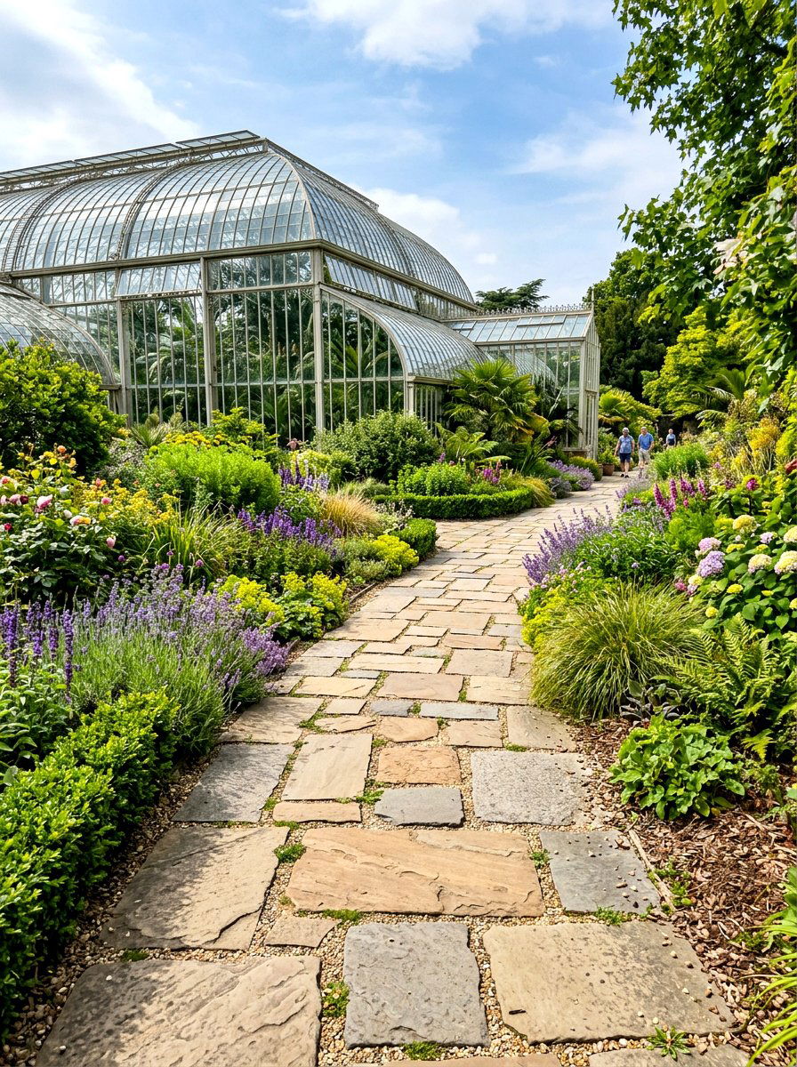 Flagstone - 30 greenhouse path ideas