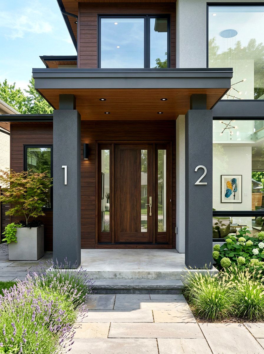 Flanking House Numbers - 30 front porch symmetry ideas
