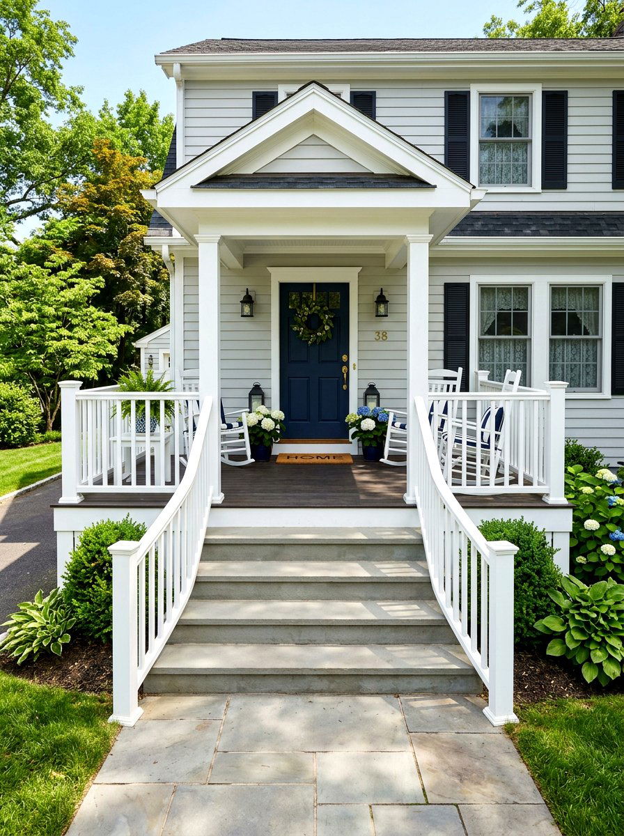 Flanking Porch Railing - 30 front porch symmetry ideas