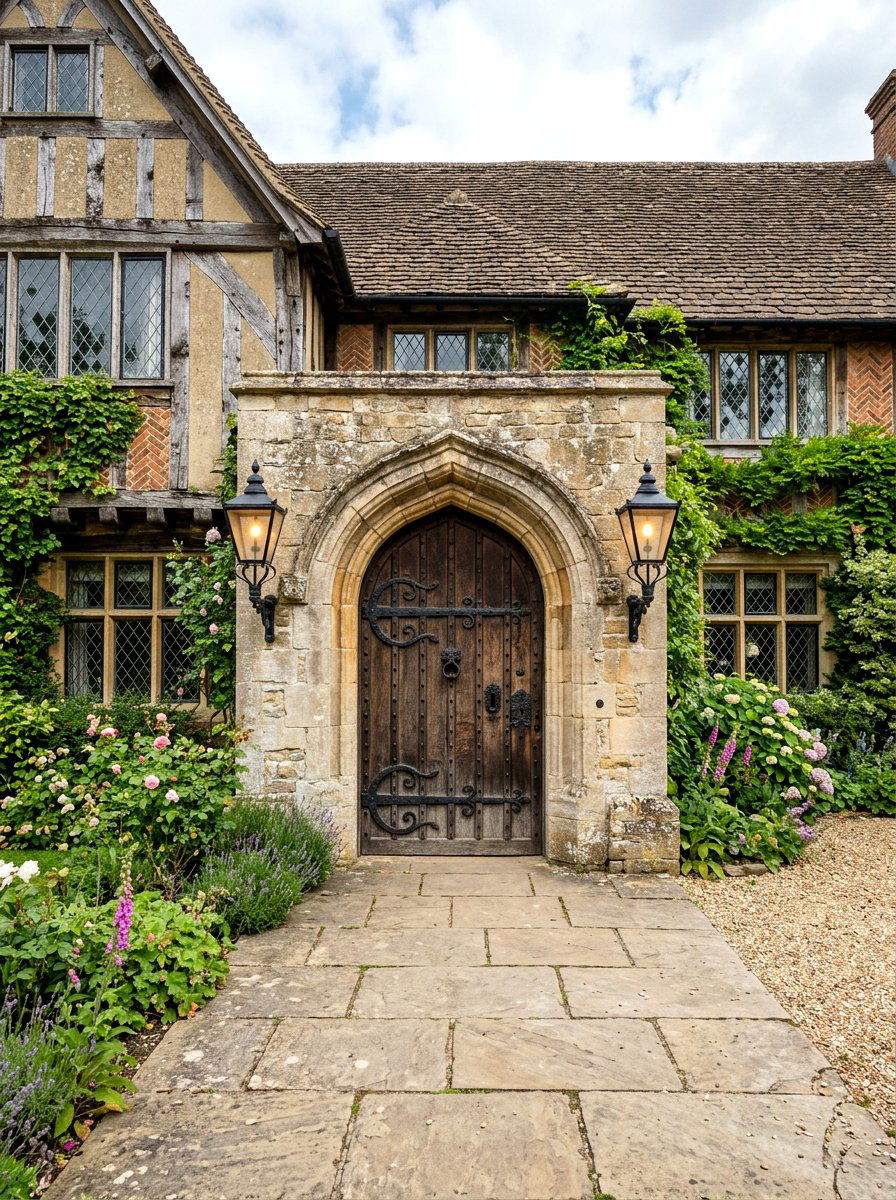 Flanking Sconces For Arched Doorway - 30 Tudor exterior lighting ideas