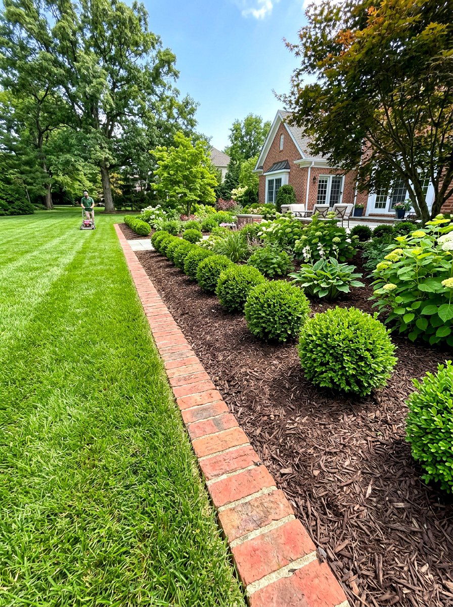 Flat Brick Edging - 30 brick garden edging ideas
