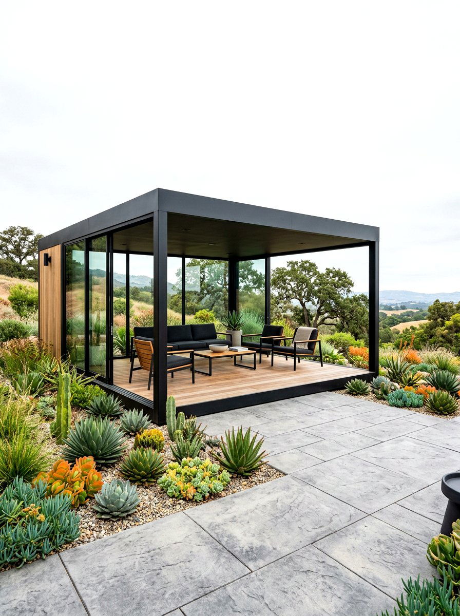 Flat Roof Pavilion - 30 outdoor retreat pavilion ideas