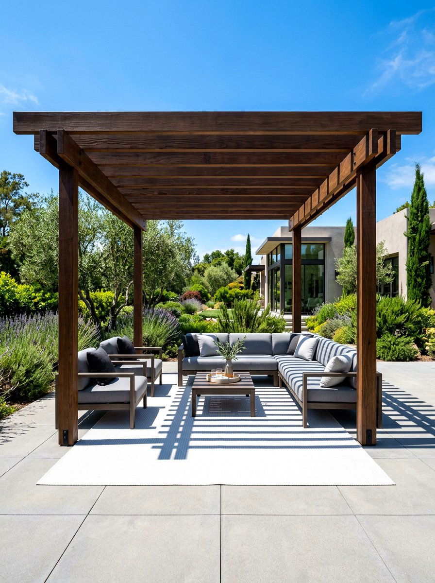Flat Top Minimalist Pergola - 30 outdoor pergola ideas