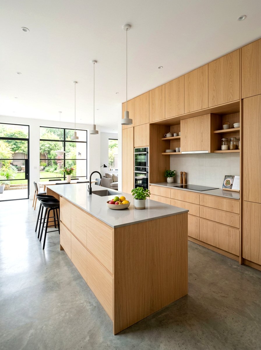 Flat panel blonde wood kitchen - 30 blonde wood kitchen ideas