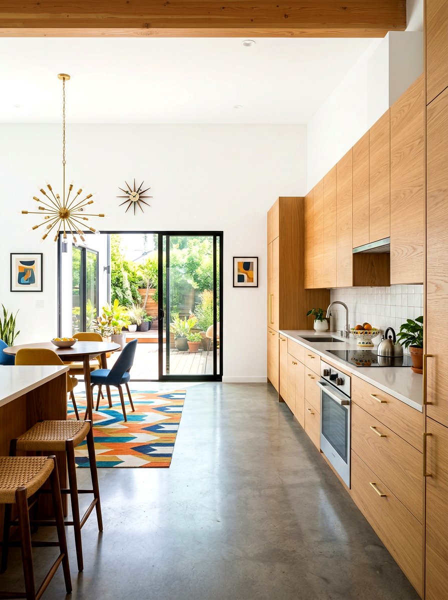 Flat panel oak kitchen cabinets - 30 oak kitchen cabinet ideas