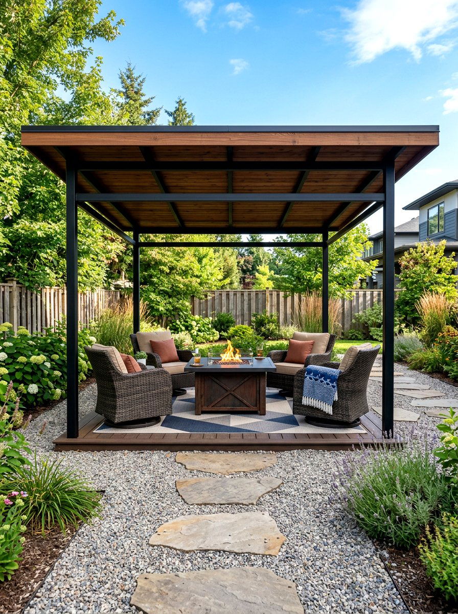 Flat roof gazebo - 30 modern gazebo ideas