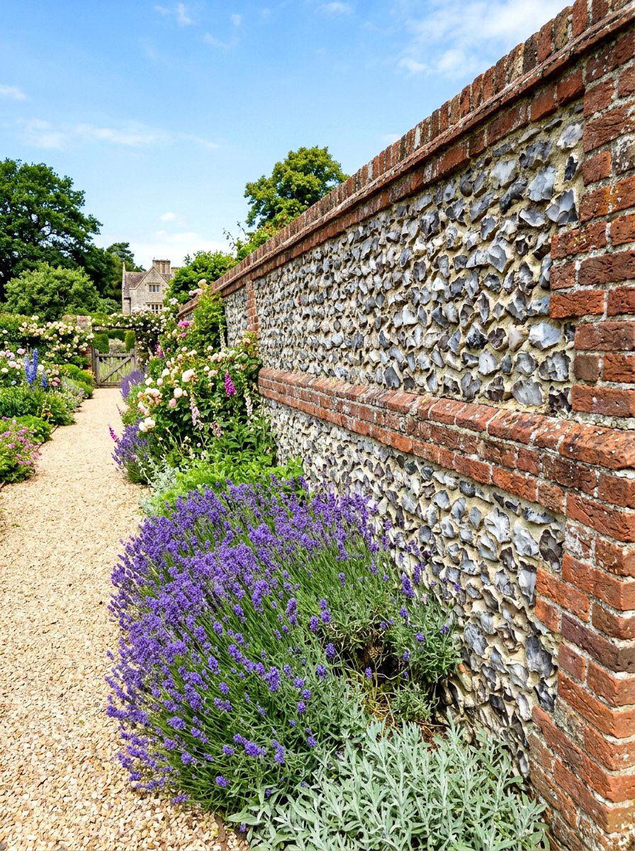 Flint Wall - 30 garden wall ideas