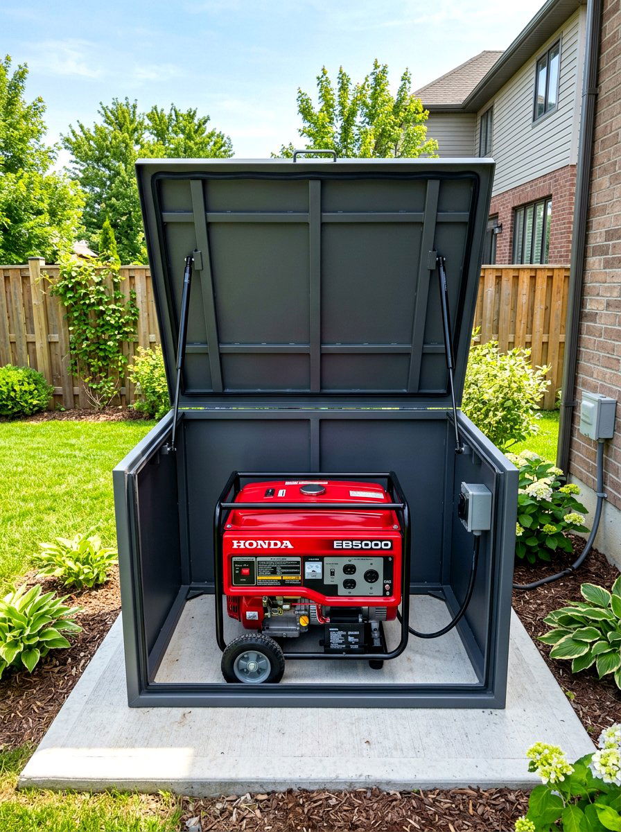 Flip Top Generator Box - 30 generator enclosure ideas