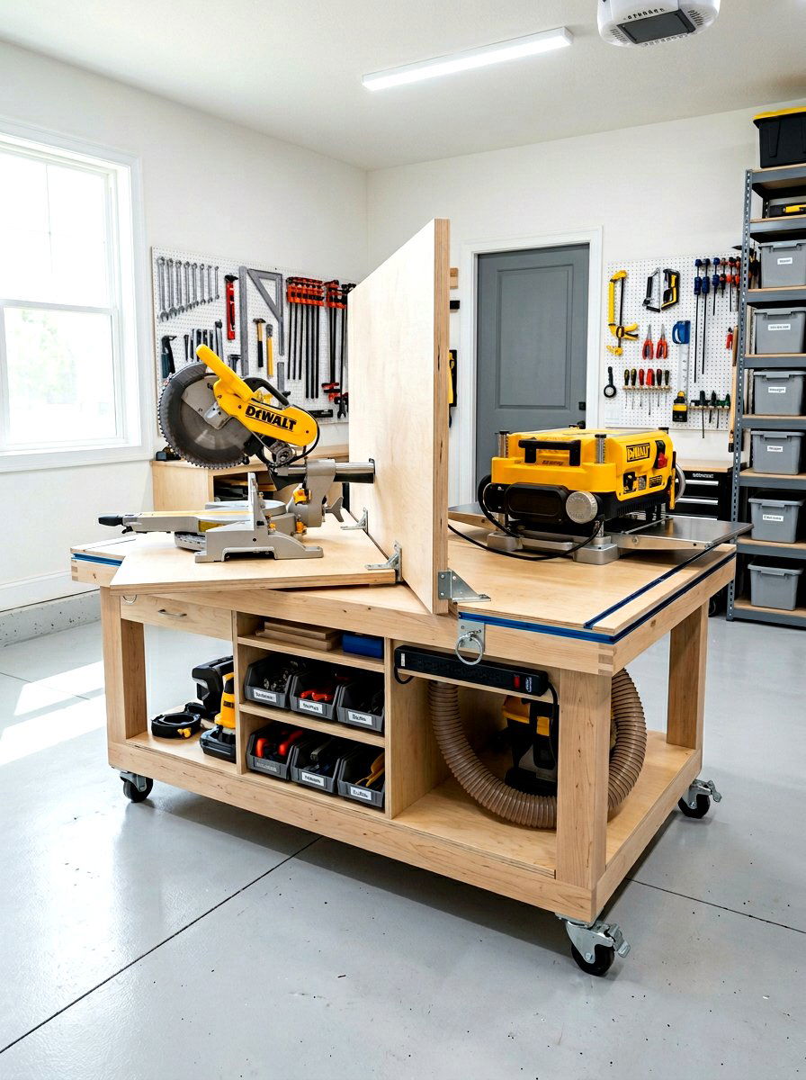Flip Top Workbench - 30 power tool storage ideas