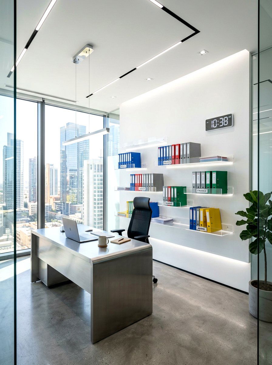Floating Acrylic Paper Shelf - 30 paper file wall ideas