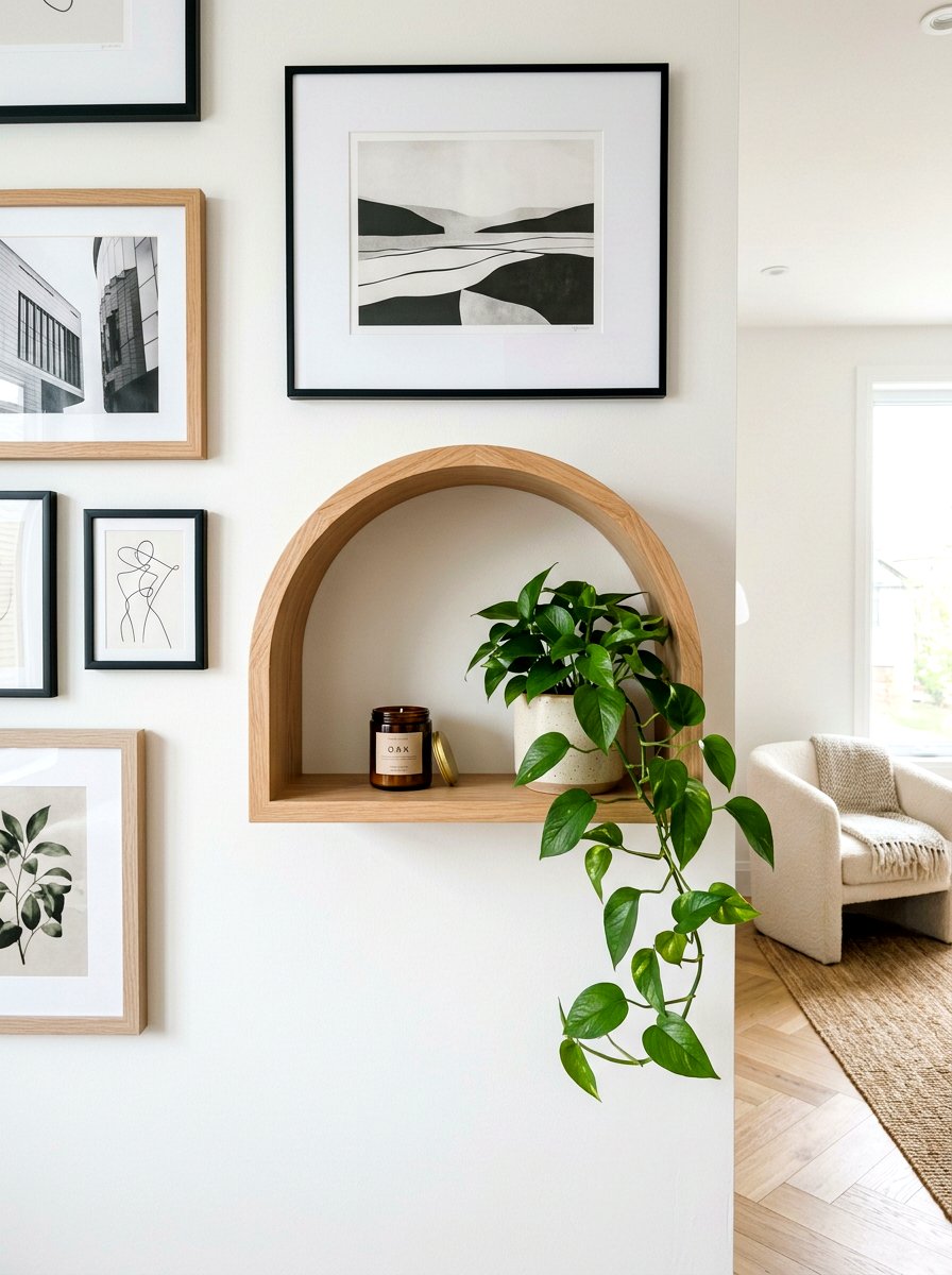 Floating Arched Shelf - 30 interior arch ideas