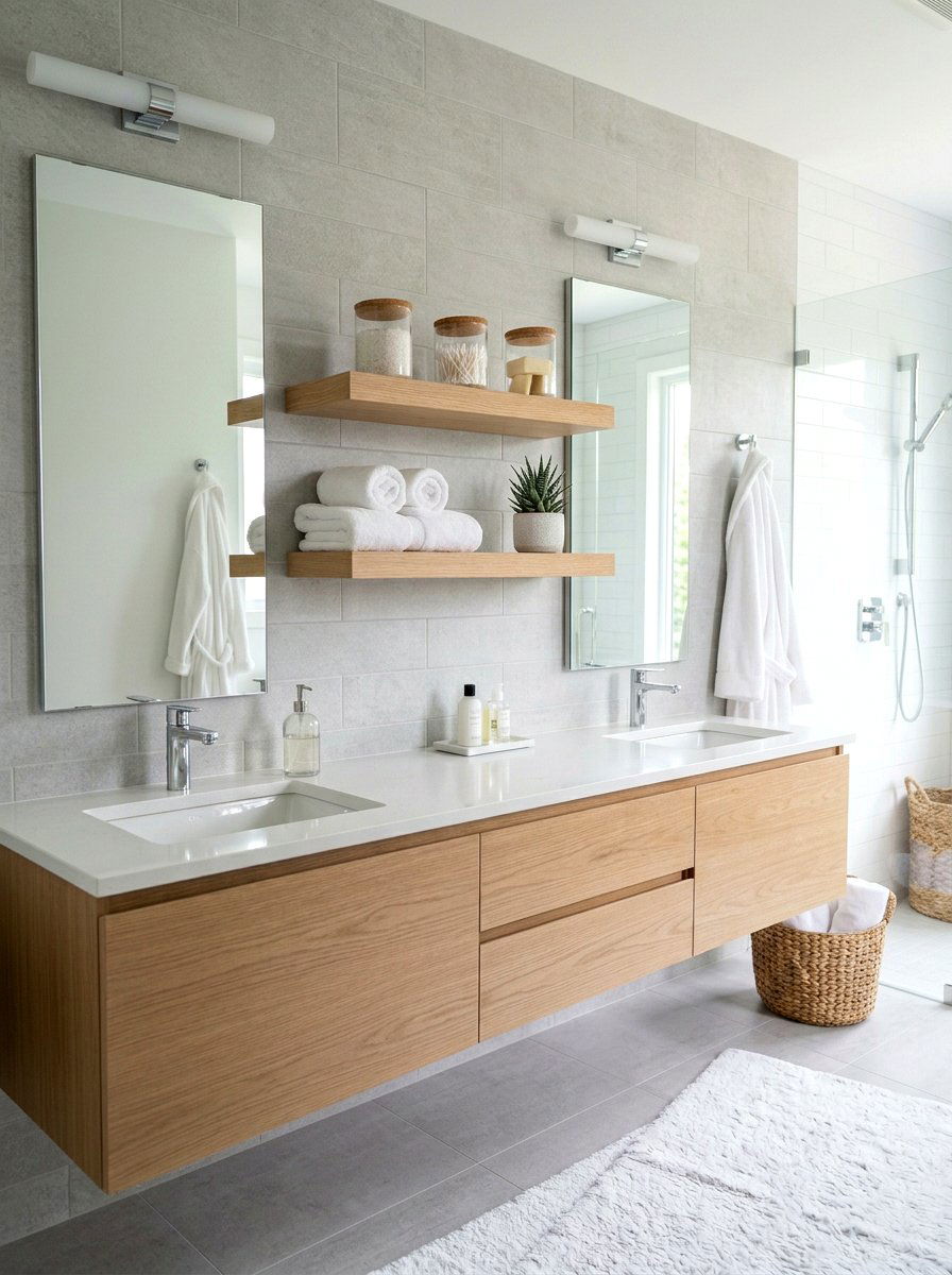 Floating Bathroom Shelf - 30 bathroom organization ideas