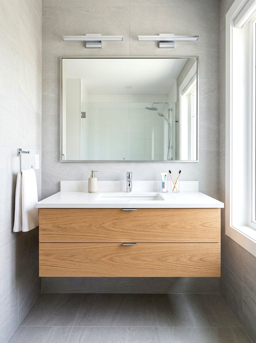 Floating Bathroom Vanity - 30 tiny apartment bathroom ideas