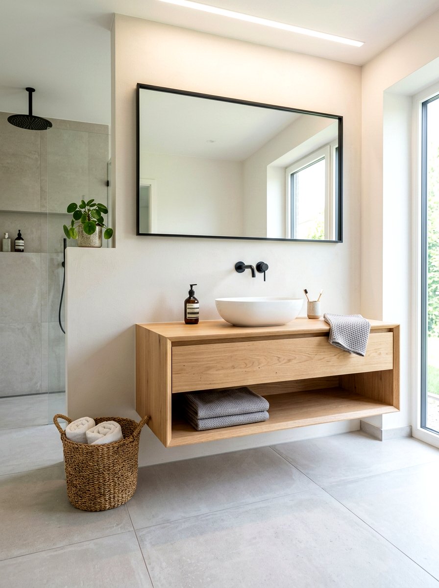 Floating Bathroom Vanity Wood - 30 guest powder room decor ideas