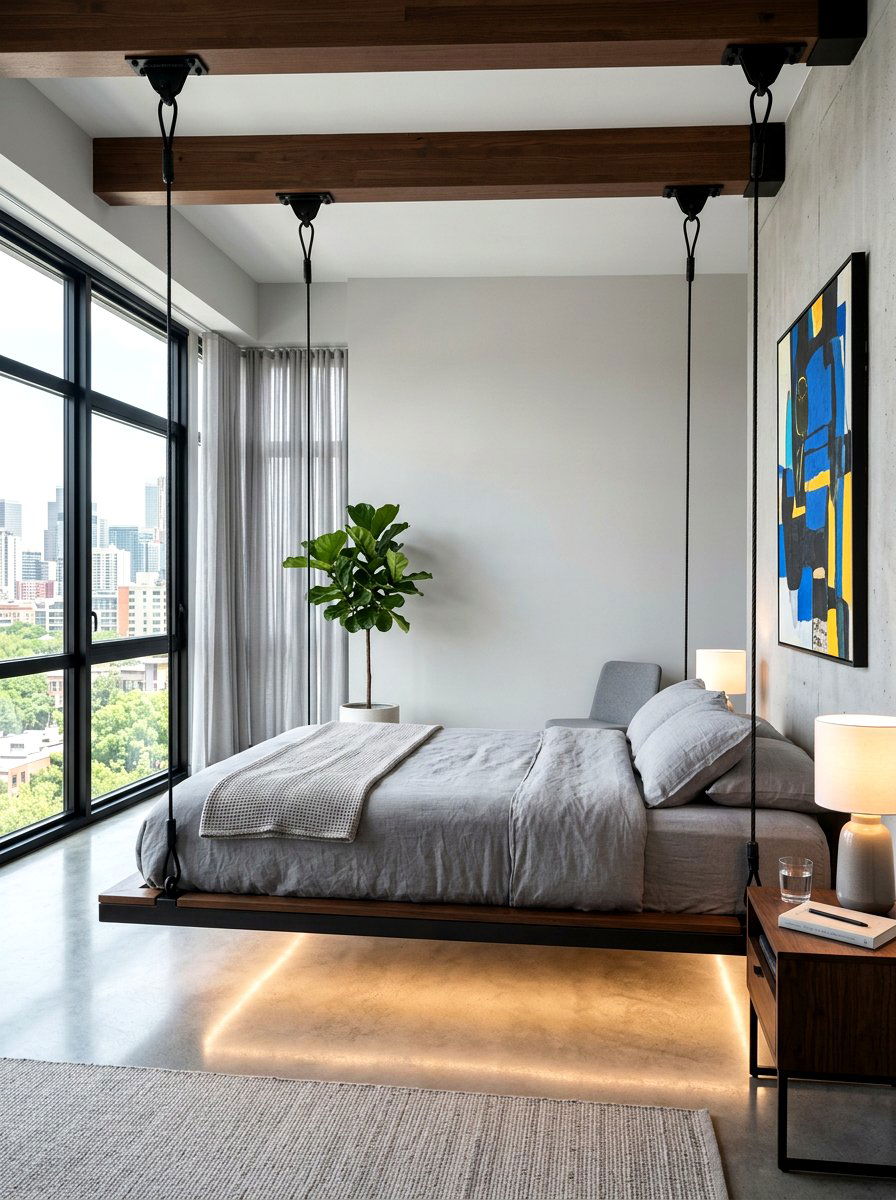 Floating Bed Area - 30 wellness room ideas