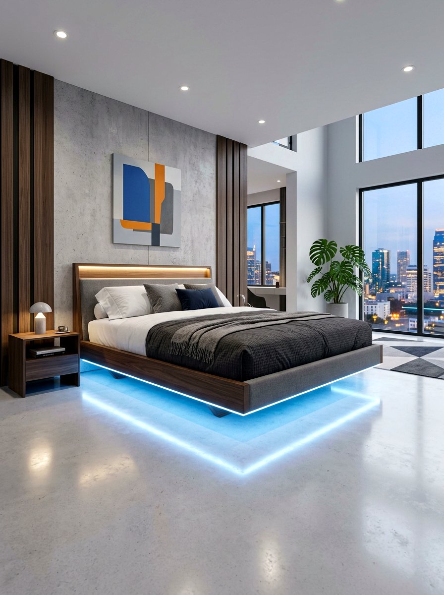 Floating Bed Frame - 30 minimalist bedroom ideas