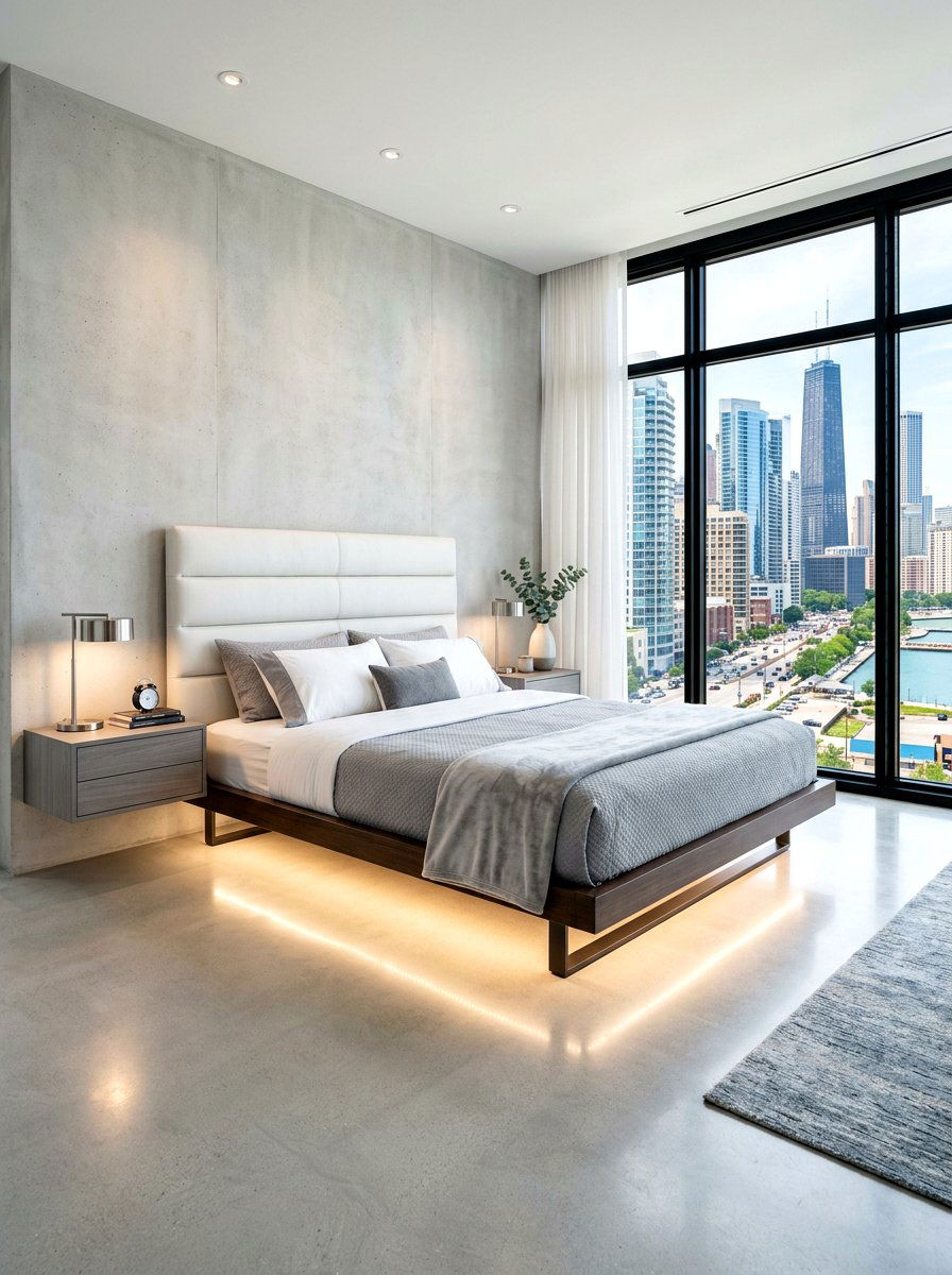 Floating Bed Frame - 30 boutique hotel bedroom ideas