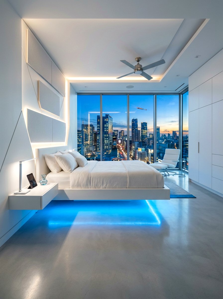 Floating Bed Frame - 30 cloud inspired bedroom ideas