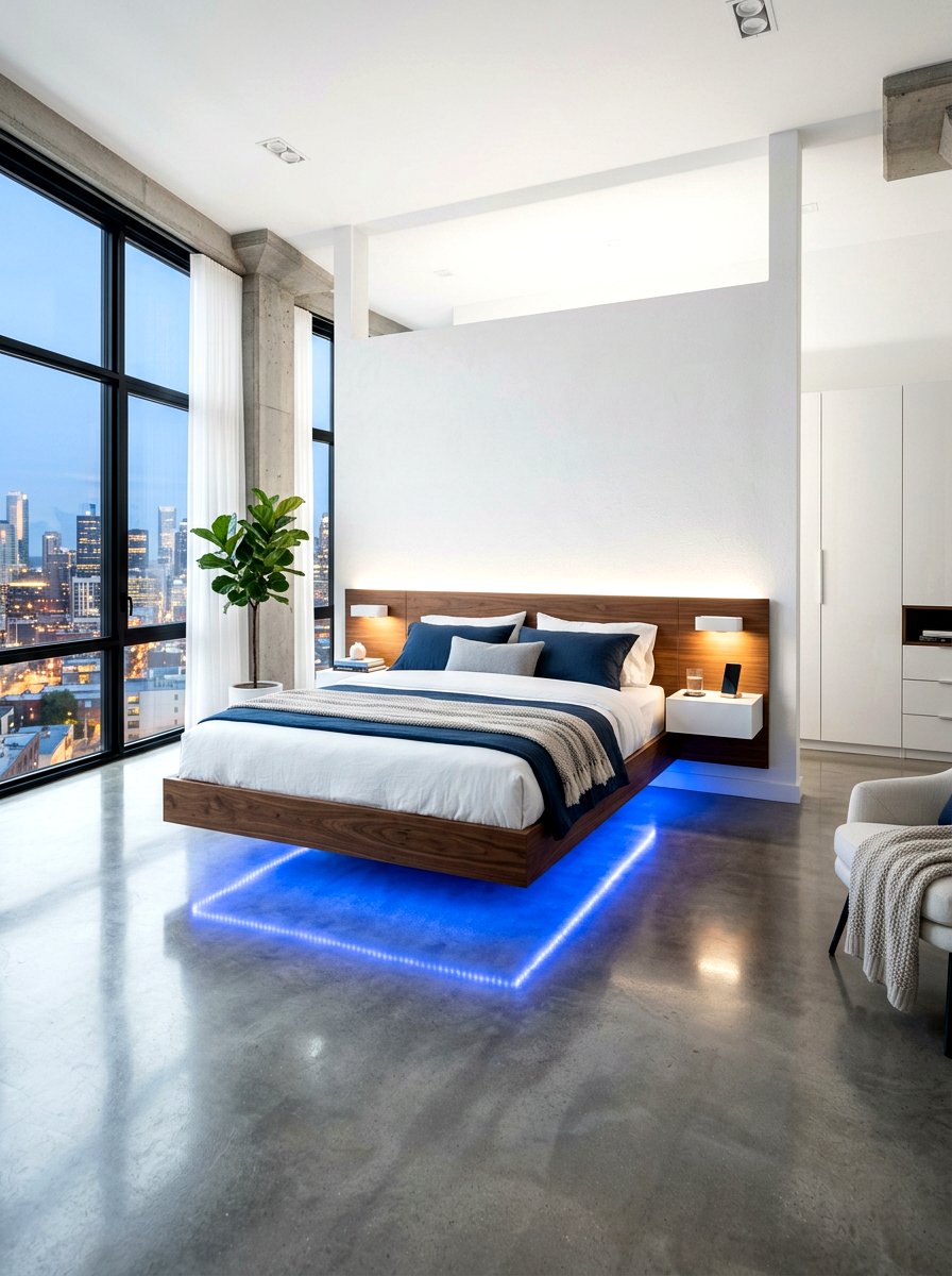 Floating Bed Studio - 30 studio sleeping nook ideas