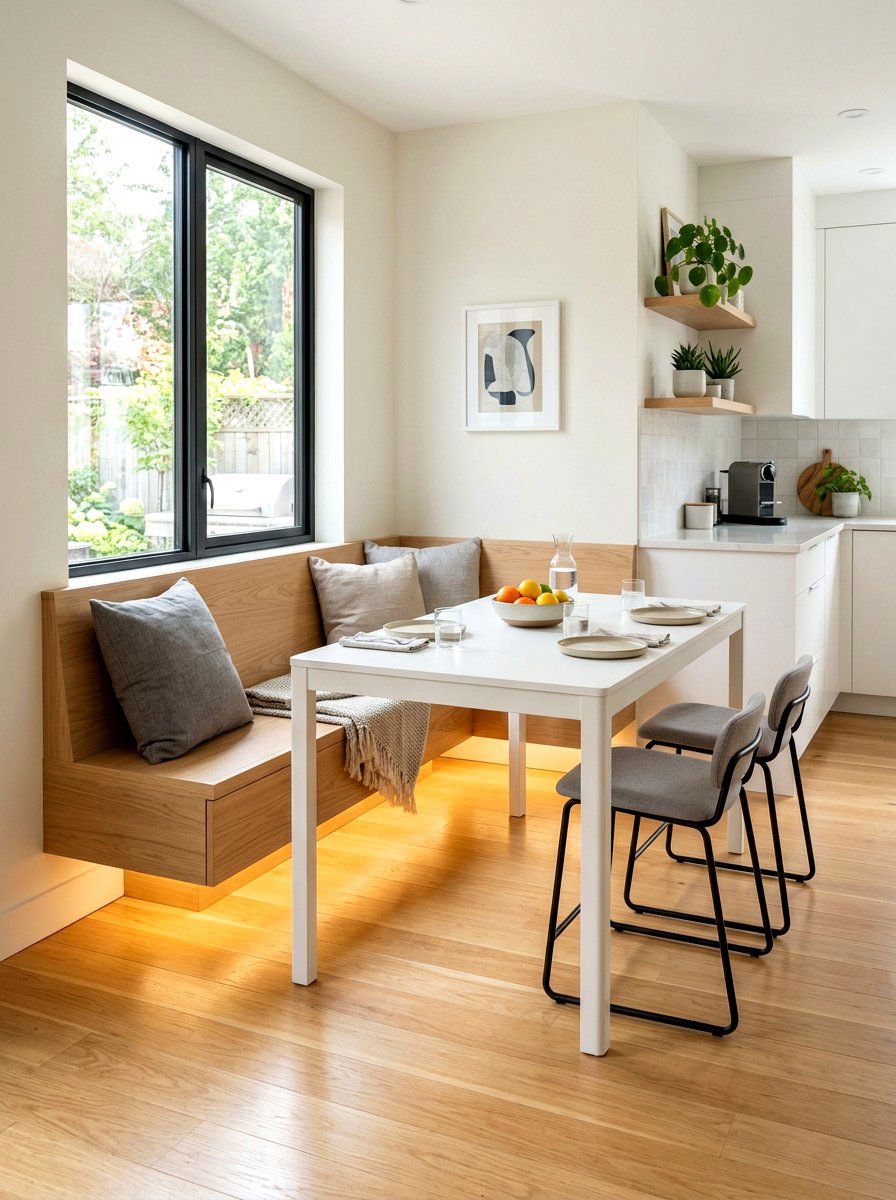 Floating Bench Kitchen Nook - 30 kitchen nook ideas