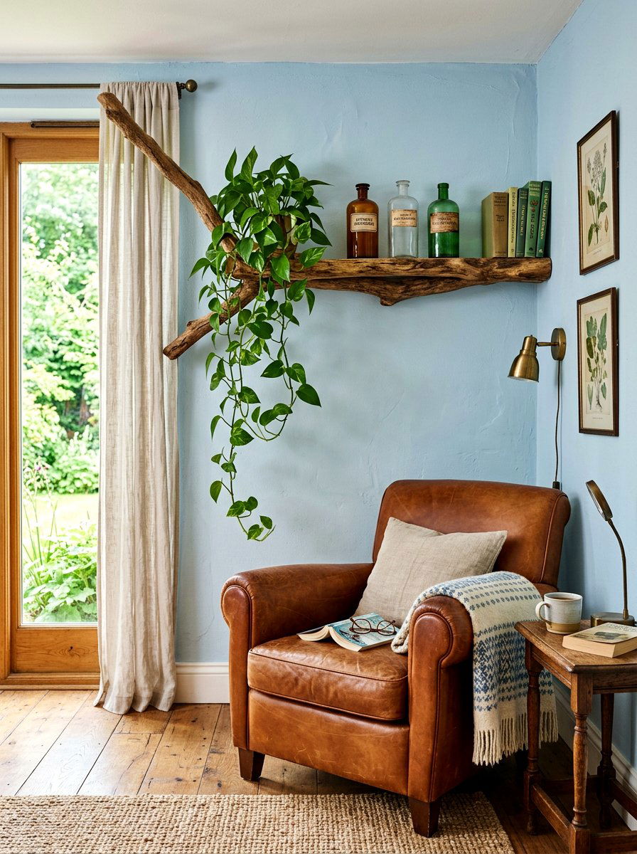 Floating Branch Shelf - 30 branch decor ideas