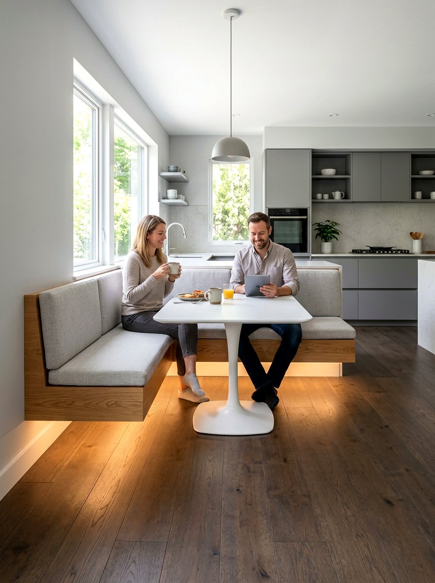Floating Breakfast Nook Bench - 30 breakfast nook bench ideas