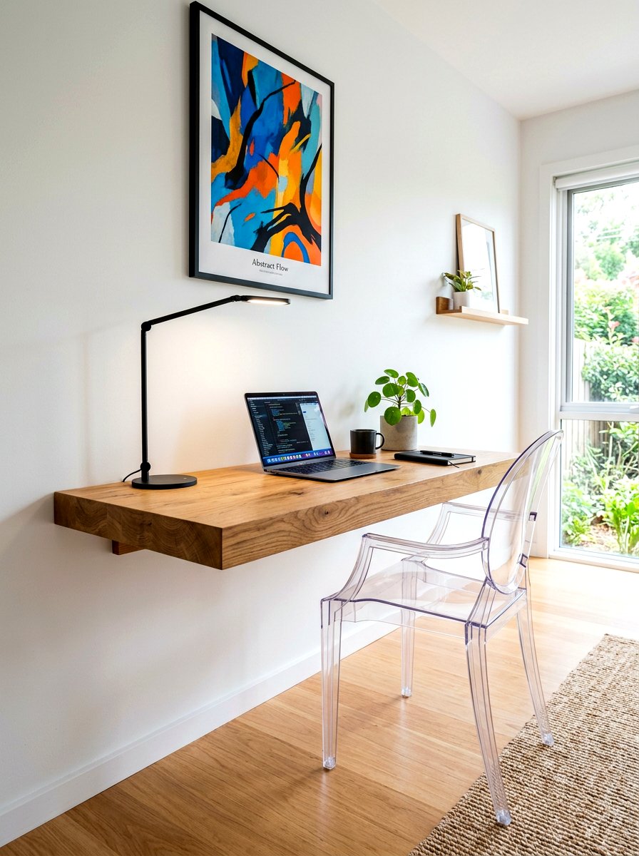 Floating Built In Desk - 30 office built in desk ideas