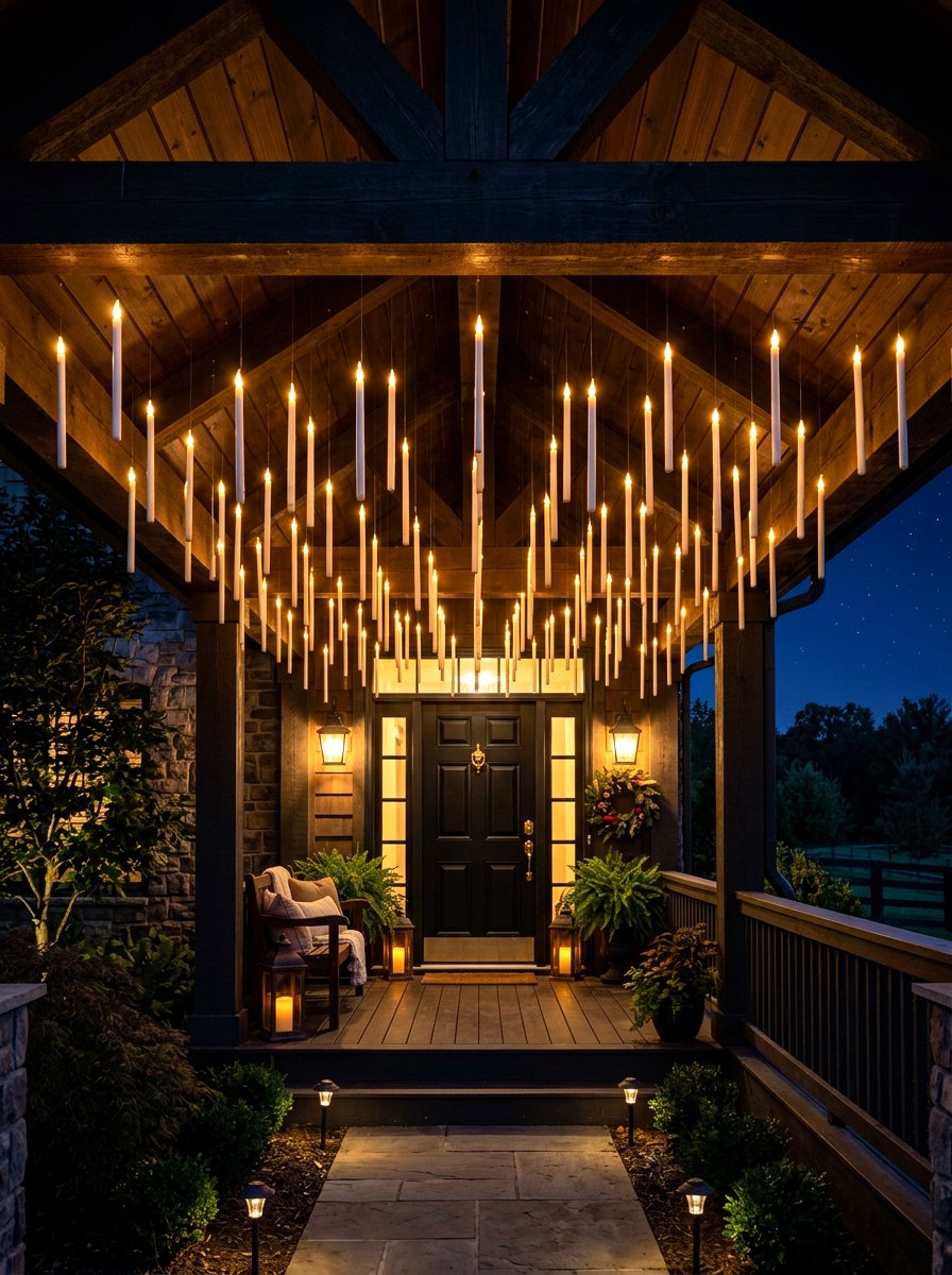 Floating Candle Porch Ceiling - 30 Halloween porch ideas