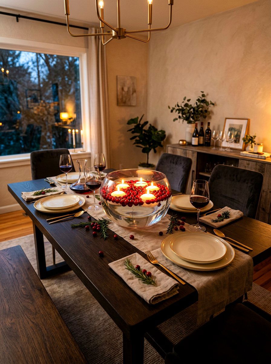 Floating Candle - 30 winter dining table ideas