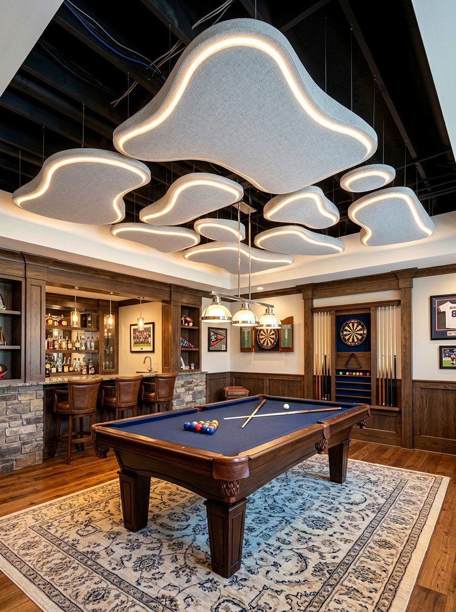 Floating Ceiling Clouds - 30 low ceiling basement ideas