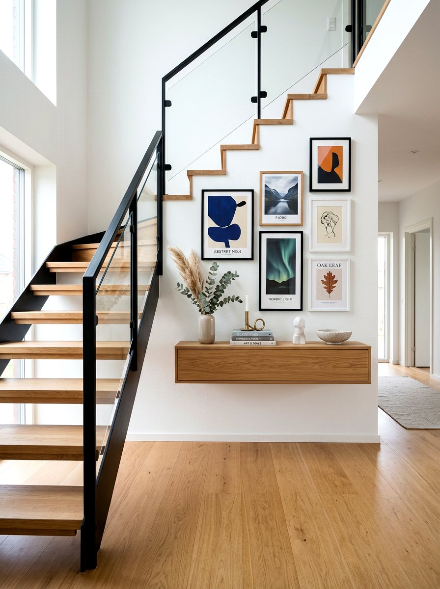 Floating Console Behind Stairs - 30 console behind stairs ideas