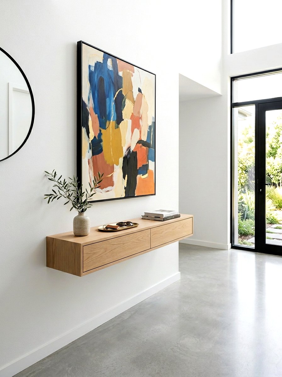 Floating Console Table - 30 narrow console table ideas