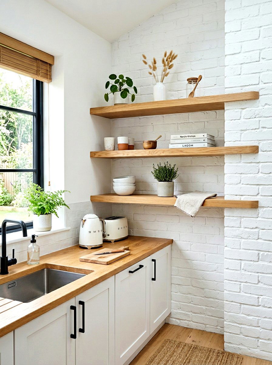 Floating Corner Shelves - 30 blind corner cabinet ideas