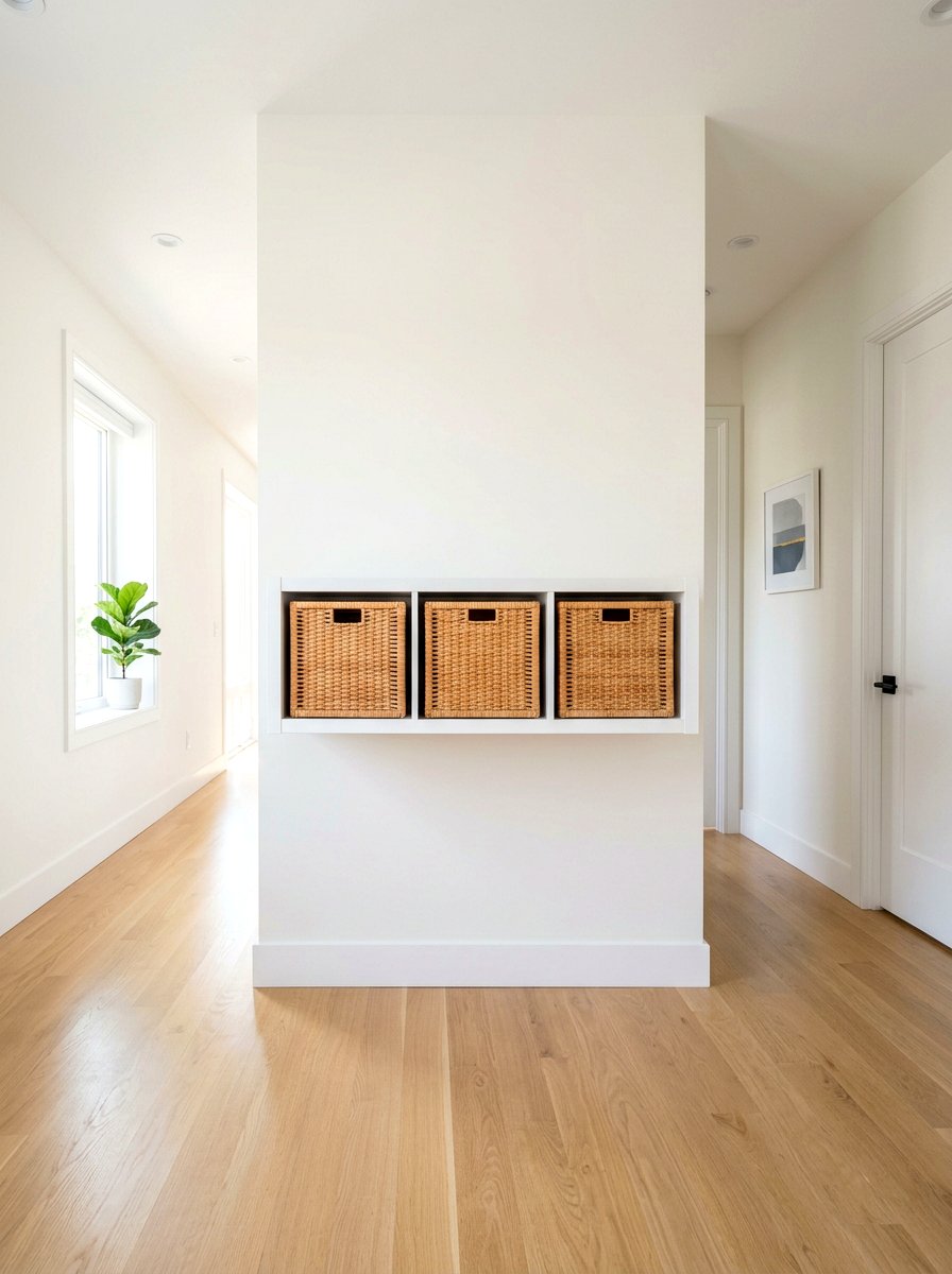 Floating Cubby Shelf - 30 mini mudroom apartment ideas