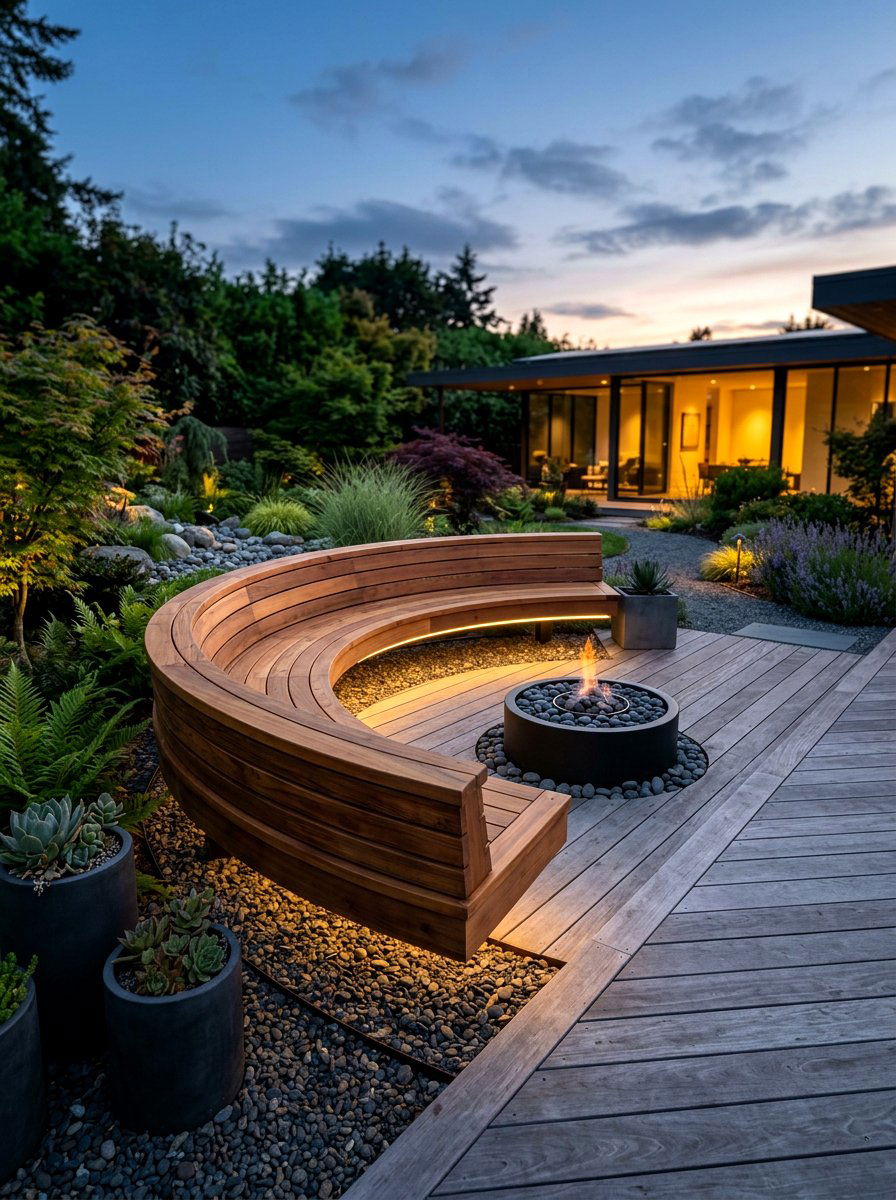 Floating Curved Deck Seating - 30 curved patio sofa ideas