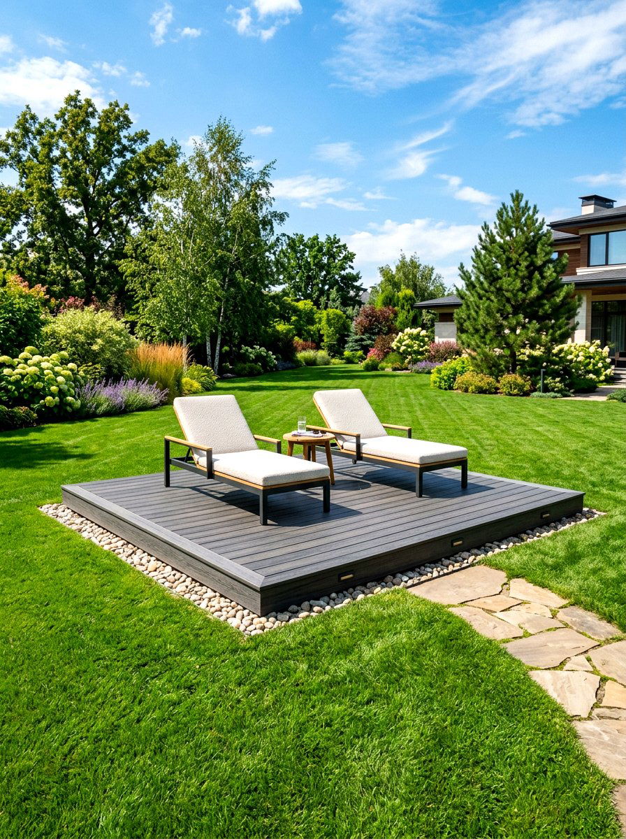 Floating Deck - 30 family backyard seating ideas