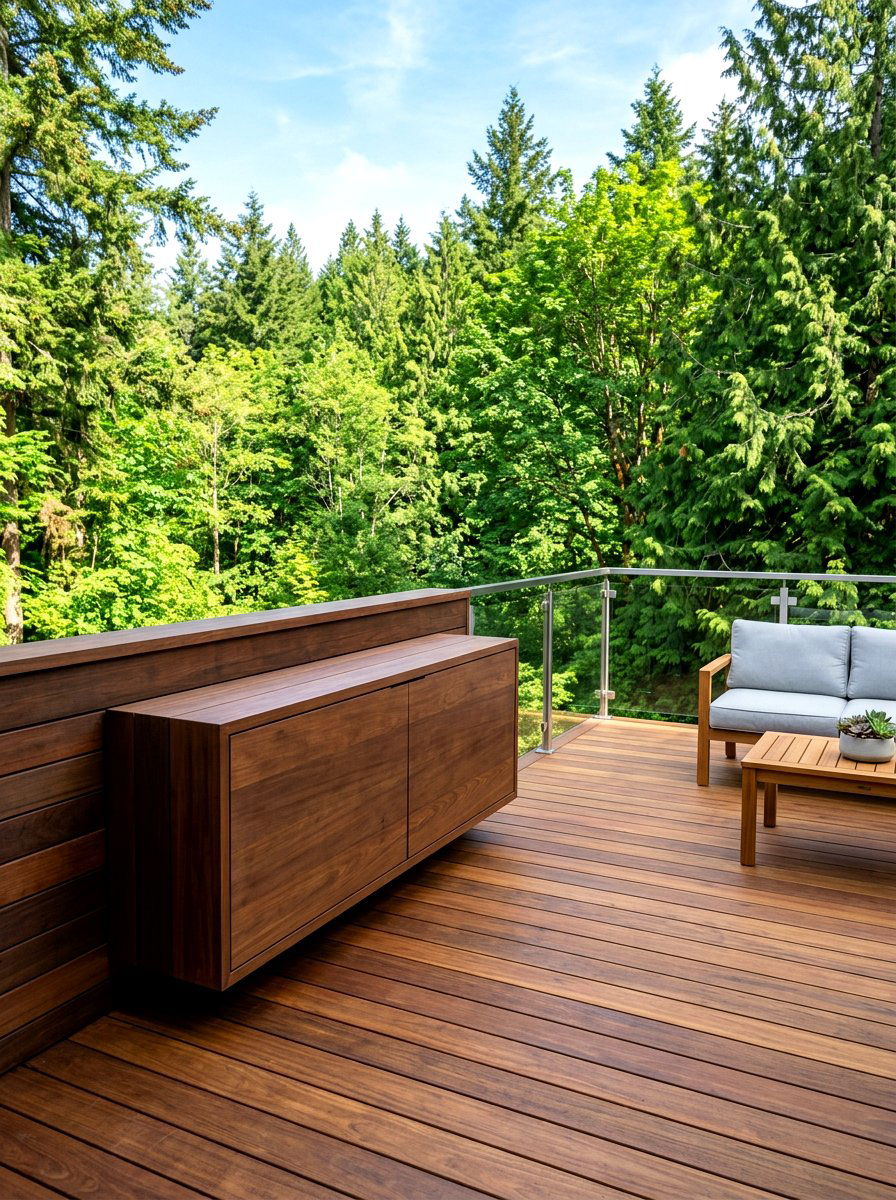 Floating Deck Cabinet - 30 patio storage cabinet ideas