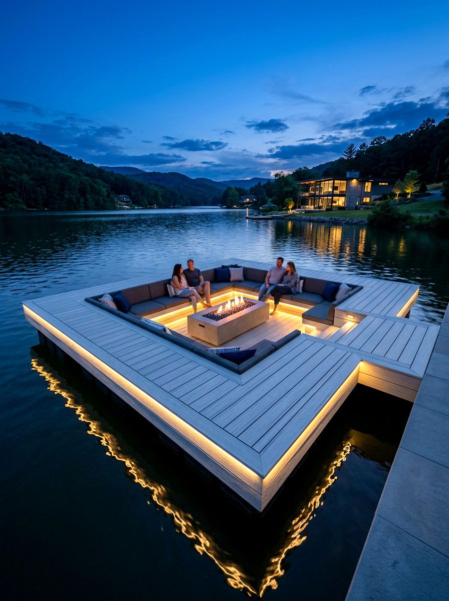 Floating Deck Conversation Pit - 30 backyard conversation pit ideas