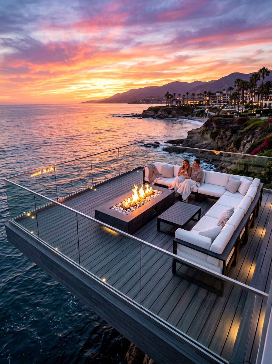 Floating Deck Fire Pit - 30 modern fire pit ideas
