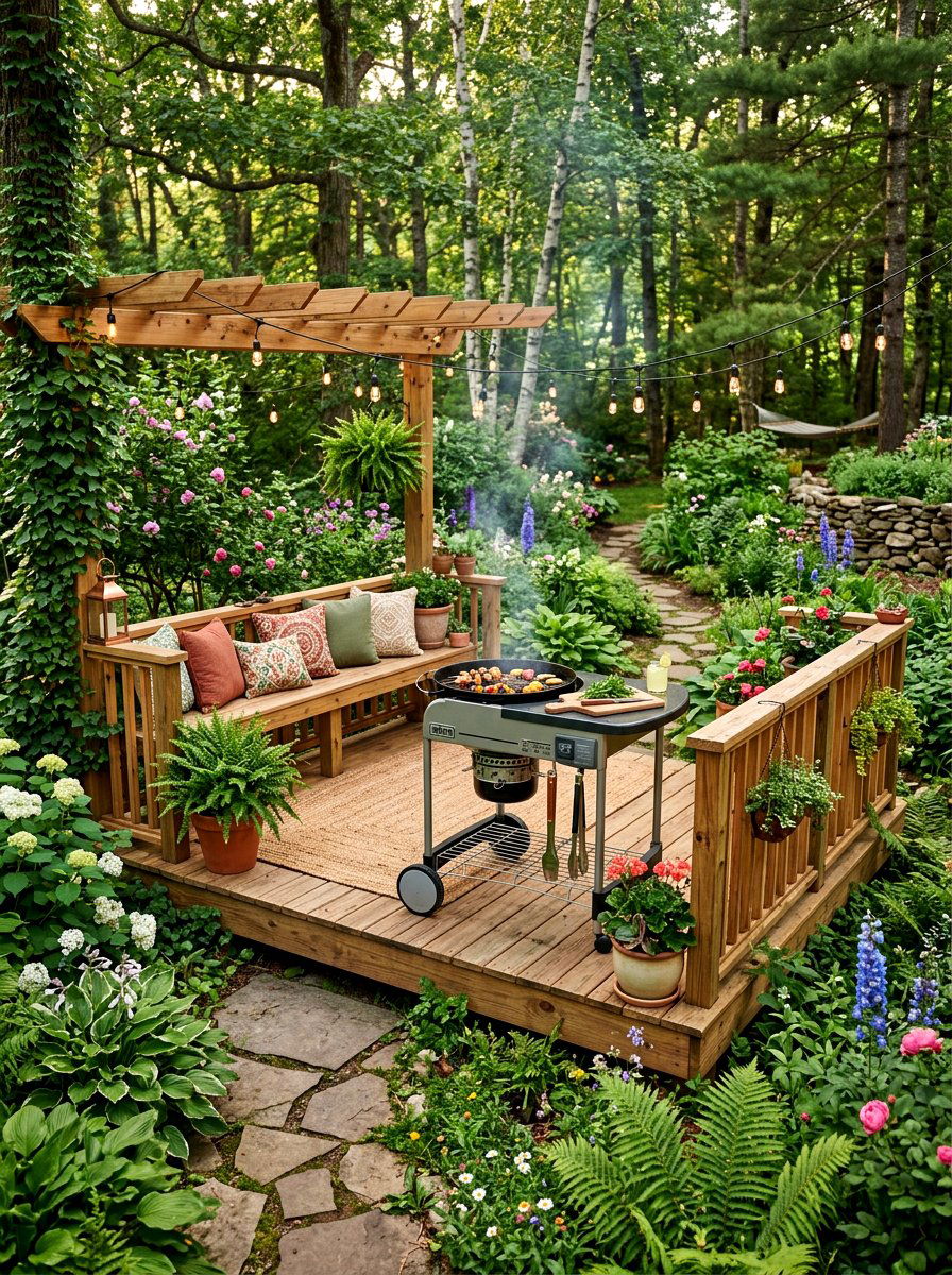 Floating Deck Grill Station - 30 grill patio layout ideas