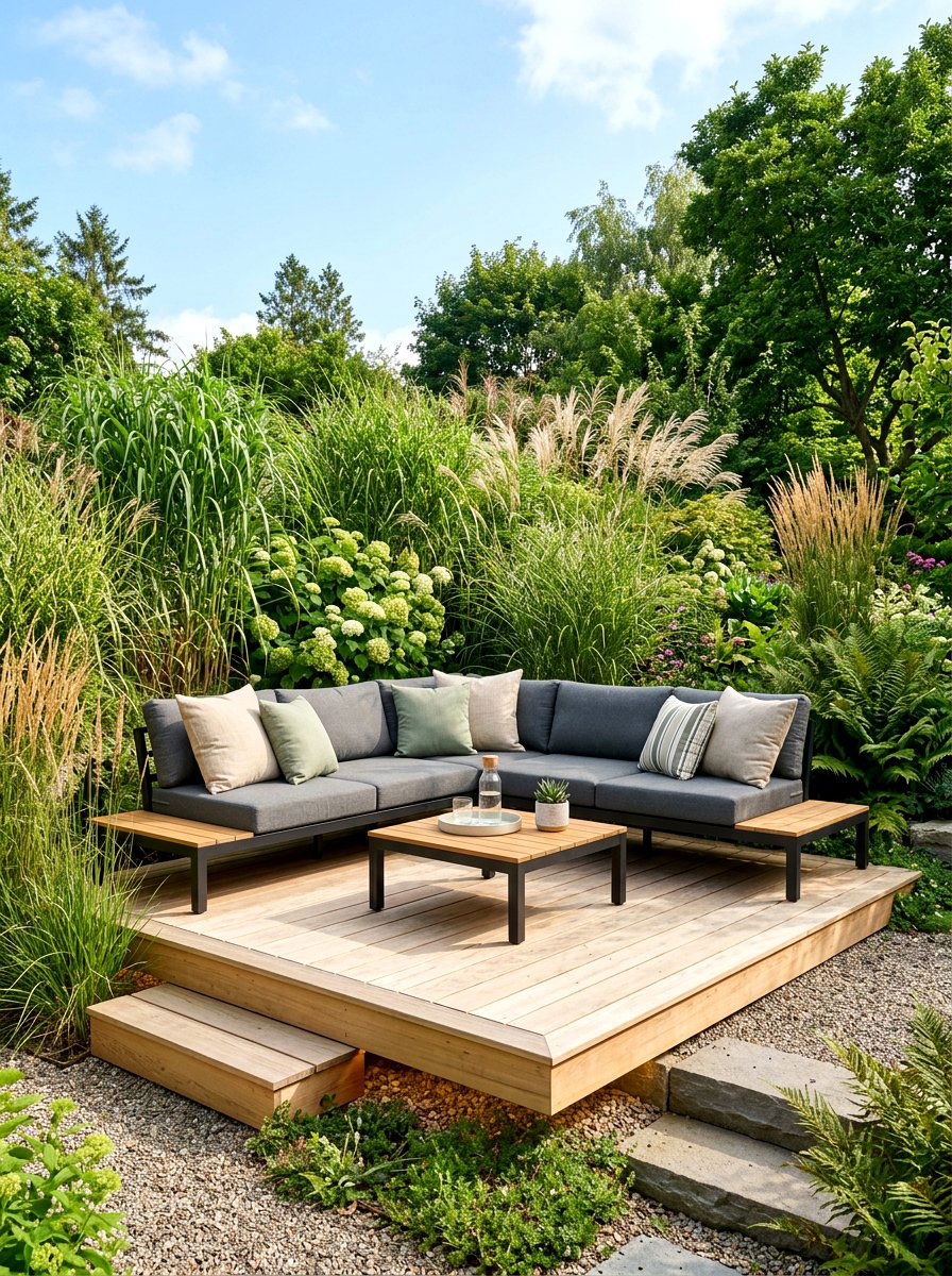 Floating Deck Seating - 30 hidden garden room backyard ideas