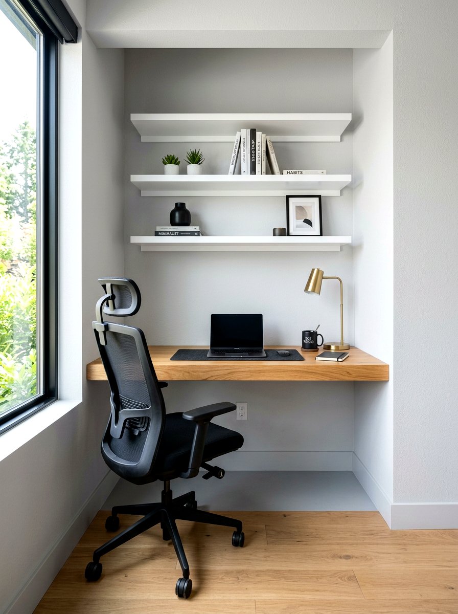 Floating Desk Closet - 30 cloffice ideas