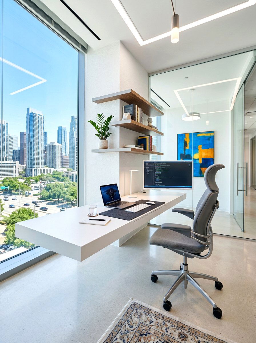 Floating Desk Executive Office - 30 executive home office ideas