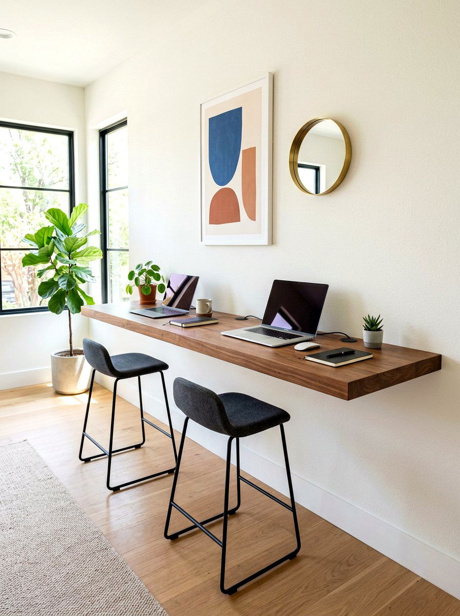 Floating Desk For Two - 30 shared office ideas