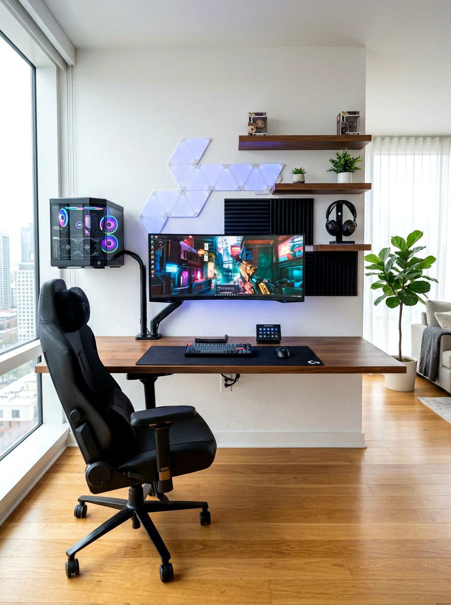 Floating Desk Gaming Nook - 30 gaming teen nook ideas